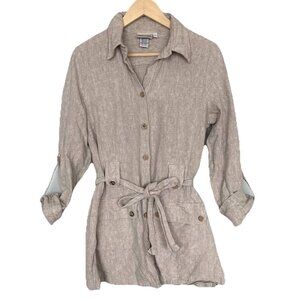 Bella Pelle Linen Trench Jacket Womens Large Lagenlook Minimalist Lagom USA Made